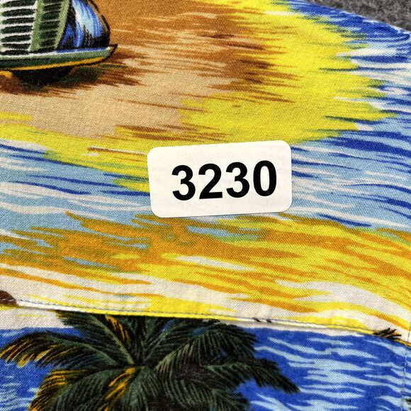 Liquid Hawaiian Shirt Junior Medium 10 12 Blue Yellow Cruise Surfboard beach - Picture 14 of 14